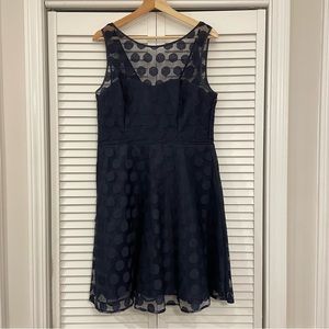 Betsey Johnson Navy Dot Dress | Size 10